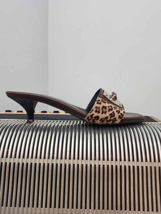 Donald J. Pliner Shoes - CUTE DONALD J PLINER CHEETAH PRINT CALF HAIR KITTEN HEEL OPEN TOE HEELS SZ 7